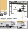 Etagenbettgestell Hochbett aus Metall mit Schreibtisch Leitern und Geländer Silber Bild 5