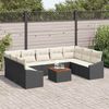 vidaXL Gartensofa-set mit Kissen 10 pcs Schwarz Poly-Rattan 3347873 Bild 3