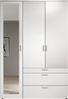 Kleiderschrank >Vesala< in Weiß mit Spiegel, Melamin - 135x195x56cm (BxHxT) Bild 3
