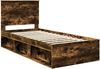 vidaXL Bettrahmen Geräucherte Eiche 75 x 190 cm Massives Kiefernholz 3409421 Bild 4