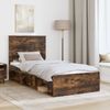 vidaXL Bettrahmen Geräucherte Eiche 75 x 190 cm Massives Kiefernholz 3409421 Bild 3