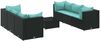 vidaXL 7-tlg. Garten-Lounge-Set mit Kissen Schwarz Poly Rattan 3308028 Bild 2