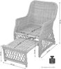 Rattansessel, Relaxsessel mit ausziehbarem FuÃŸteil, handgeflochten, honigfarben Bild 5