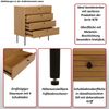 Kommode HWC-N78, Sideboard Schrank, 4 Schubladen, skandinavischer Stil Metall Holz Melamin MVG 85x80x40cm ~ dunkelbraun Bild 2