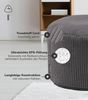 mokebo® Pouf, Hocker o. Sitzhocker aus Cord 30x50 cm 'Der Faule Lenz', Bodenkissen rund anthrazit, Fußhocker, Indoor Sitzkissen Stoff, Puff, Sitzpouf drinnen, kuschelig & weich, mit EPS-Perlen Füllung Bild 3