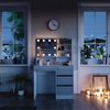 Schminktisch Sherry Weiß 90 cm mit LED Beleuchtung, und Spiegelregal Vicco Bild 4