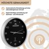 Monzana Funk Wanduhr Funkuhr 31cm Schwarz Silber Bild 3