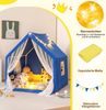 Spielzelt Spielhaus für Kinder mit Waschbarer Baumwollmatte 122 x 105 x 125 cm Blau Bild 3