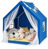 Spielzelt Spielhaus für Kinder mit Waschbarer Baumwollmatte 122 x 105 x 125 cm Blau Bild 2