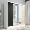 Schwebetürenschrank DUO 2-türig Schrank 180 cm Farbe: Weiß , sonoma , schwarz Bild 2