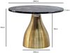 Couchtisch Metall mit schwarzer Marmor Tischplatte 60cm Rund - Moderner Wohnzimmertisch Aluminium Gold - Design Sofatisch Alu - Loungetisch Rillenoptik - Edler Beistelltisch Handmade Bild 4