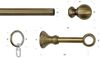GARESA Gardinenstange ANDREA, Ø 20 mm, 1-läufig, Wunschmaßlänge, verschraubt, Metall, Vorhanggarnitur, verlängerbar, Endknopf Kugel lang, mit Ringen Bild 2