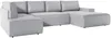 Vente-unique - AMELIA Sofa SamtStoff Grau - B 195 cm x H 85 cm x L 349 cm Bild 3
