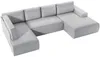 Vente-unique - AMELIA Sofa SamtStoff Grau - B 195 cm x H 85 cm x L 349 cm Bild 5