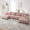 Modulares Ecksofa,U-förmiges Couch Set für Wohnzimmer 4-Sitzer Komfortable Cloud Couches mit beweglichem Ottoman DIY-Kombination,Chenille,Rosa, Bild 3