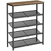 Vasagle 'LBSDE038K01' Schuhregal 5-stöckig, honigbraun-tintenschwarz, 28 x 75 x 93 cm Bild 2