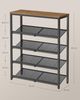 Vasagle 'LBSDE038K01' Schuhregal 5-stöckig, honigbraun-tintenschwarz, 28 x 75 x 93 cm Bild 4