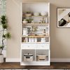 Sideboard,Stilvoller weißer Esszimmer Sideboard mit 2 Schubladen und 4 Türen Elegantes Buffet für Küche Esszimmer & Wohnzimmer mit Silber Griffen und großzügigem Stauraum,weiß, Bild 3