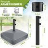 tillvex® Sonnenschirmständer GRAVIA mit Rollen & Bremsen Anthrazit | Schirmständer befüllbar 37 Liter / 56 kg | Schirmgewicht Sonnenschirm & Marktschirm Ø 1,8-3,7m | Ampelschirmständer wetterfest Bild 3
