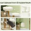 PawHut Kratzbaum 72 cm hoch, mit Spielball, Betten, Katzenkratzbrett, für Katzen unter 5 kg, Birnbaumholz, Weiß Bild 4