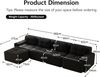 Modulares Sofa aus Cord, rahmenlos mit Tiefsitz & Chaiselongue, 382x177x69 cm, Schwarz Bild 2