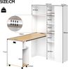 2-in-1 Klappschreibtisch mit Hochregal, Platzsparender Schreibtisch mit Bücherregal,höhenverstellbaren Ablagen, USB-Anschlüssen Bild 5