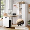 2-in-1 Klappschreibtisch mit Hochregal, Platzsparender Schreibtisch mit Bücherregal,höhenverstellbaren Ablagen, USB-Anschlüssen Bild 4