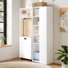 2-in-1 Klappschreibtisch mit Hochregal, Platzsparender Schreibtisch mit Bücherregal,höhenverstellbaren Ablagen, USB-Anschlüssen Bild 2