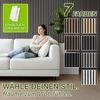 TRESKO® 2 Stück Akustikpaneele Holz 120×60 cm inkl. 4x Kleiderhaken | Wandverkleidung Eiche Grau als 3D Lamellenwand | Holzpaneele Paneele für Schallschutz | Akustik Wandpaneele mit Montageset Bild 4