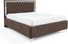 MEBLINI Polsterbett 140x200 mit Lattenrost ohne Matratze – ARONA SILVER – Braun Samt – Doppelbett mit Bettkasten - Stauraumbett - Kopfteil Bett mit Stauraum Bild 2