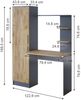 Schreibtisch Tessa Anthrazit/Goldkraft Eiche 122.9 x 52 cm Vicco Bild 2