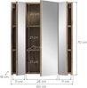 Spiegelschrank (B/H/T: 60x70x18 cm) in schwarz matt und Nox Oak Nachbildung Bild 4