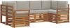 vidaXL Ecksofa Set mit Kissen 6 pcs Natürlich und Hellgrau 3375371 Bild 2