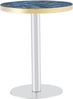 Moderner Runder Beistelltisch, Marmor-Optik Tischplatte mit Goldenem Rand, Stabiles Metallgestell in Schwarz/Gold/silbernem, Ideal als Couchtisch, Nachttisch oder Balkontisch Bild 4