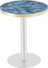 Moderner Runder Beistelltisch, Marmor-Optik Tischplatte mit Goldenem Rand, Stabiles Metallgestell in Schwarz/Gold/silbernem, Ideal als Couchtisch, Nachttisch oder Balkontisch Bild 5