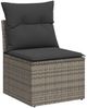 vidaXL 10-tlg. Garten-Sofagarnitur mit Kissen Grau Poly Rattan 3327084 Bild 3