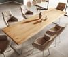 Esstisch Edge 300x100cm XL Akazie Natur Edelstahl Silber schräg Live-Edge Bild 5