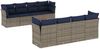vidaXL 9-tlg. Garten-Sofagarnitur mit Kissen Grau Poly Rattan 3255858 Bild 2