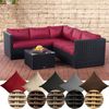 CLP Polyrattan Ecksofa-Garnitur Genero 5mm,schwarz rubinrot Bild 2