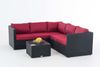 CLP Polyrattan Ecksofa-Garnitur Genero 5mm,schwarz rubinrot Bild 5