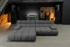 KAWOLA Sitzgruppe VIVIEN Ecksofa links Drehsessel Hockerbank Feincord anthrazit 85 x 359 x 510 cm Bild 5