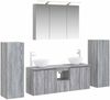 vidaXL Badezimmermöbel-Set 6 pcs Grau Sonoma Ingenieurholz und Glas 3407148 Bild 2