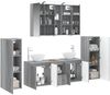 vidaXL Badezimmermöbel-Set 6 pcs Grau Sonoma Ingenieurholz und Glas 3407148 Bild 3
