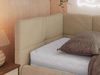 Jugendbett 90x200 ARVO Polsterbett mit Bettkasten, Stauraum & Gasdruckfeder, Modernes Design mit Kopfteil - Beige Plüsch - Links Seite Bild 4