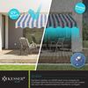 KESSER® Klemmmarkise mit Handkurbel Balkon, Balkonmarkise ohne Bohren, UV-beständig höhenverstellbar wasserabweisend , Sonnenschutz, Terrassenüberdachung , einfache Montage 150cm, Blau-Weiß Bild 3