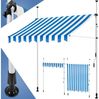 KESSER® Klemmmarkise mit Handkurbel Balkon, Balkonmarkise ohne Bohren, UV-beständig höhenverstellbar wasserabweisend , Sonnenschutz, Terrassenüberdachung , einfache Montage 150cm, Blau-Weiß Bild 5