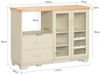 SoBuy FSB81-MI Sideboard, MDF, Lackiert, Cremeweiß, 120 x 90 x 40 cm Bild 3