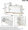 Merax Schuhschrank Schuhregal mit 2 Fächern 1 Schrank, Hochglanz Schuhbänke Sitzbänke mit gepolsterter und Stauraum, metallfüße, Weiß + Gold Bild 4