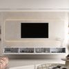 Planetmöbel TV Board 320 cm Weiß, TV Schrank mit 4 Klappen als Stauraum, Lowboard hängend oder stehend, Sideboard Wohnzimmer Bild 3