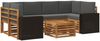 vidaXL Outdoor-Sofagarnitur mit Kissen 7 pcs Natur und Anthrazit 3384093 Bild 2